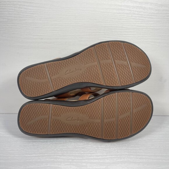 Clarks Unstructured Kylyn Step Sandals Women’s Sz 10 Dark Tan Leather Adjustable - Picture 10 of 10